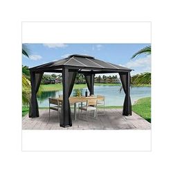 Paragon Outdoor 11'8" x 13'9" Santa Monica Aluminum Gazebo with Mosquito Netting