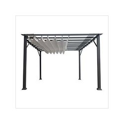 Paragon Outdoor 11 x 11 ft. Florence Soft Top Aluminum Pergola (Grey Frame / Silver Canopy)