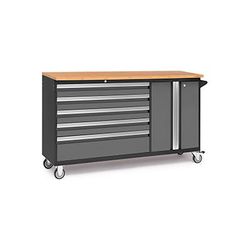 NewAge Products BOLD Series Grey Project Center with Bamboo Top