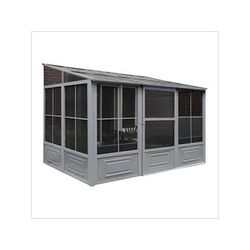 Gazebo Penguin 8 ft. x 12 ft. Florence Solarium with Polycarbonate Roof (Slate Gray)