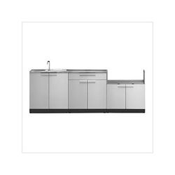 NewAge Outdoor Kitchens Stainless Steel 4-Piece Outdoor Kitchen Set with Countertops and Covers