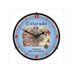 Collectable Sign and Clock Colorado Supports the 2nd Amendment Backlit Wall Clock