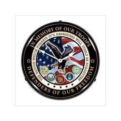 Collectable Sign and Clock Fallen Heroes Backlit Wall Clock