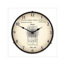 Collectable Sign and Clock Apple iPhone Patent Blueprint Backlit Wall Clock