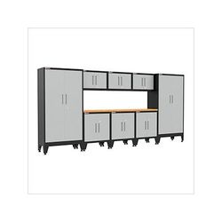 Armadillo Tough Grey 9-Piece Garage Cabinet Set with Levelers