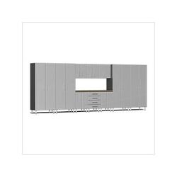 Ulti-MATE Garage Cabinets 11-Piece Garage Cabinet Kit with Bamboo Worktop in Stardust Silver Metallic