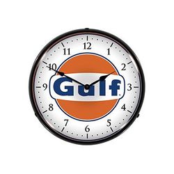 Collectable Sign & Clock Gulf Backlit Wall Clock