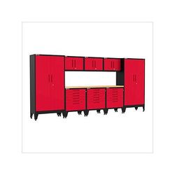 Armadillo Tough Red 9-Piece Garage Cabinet Set with Levelers