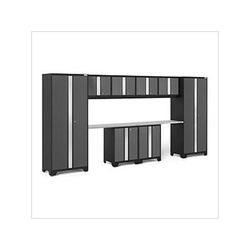 NewAge Garage Cabinets BOLD Series Grey 10-Piece Set with Stainless Steel Top