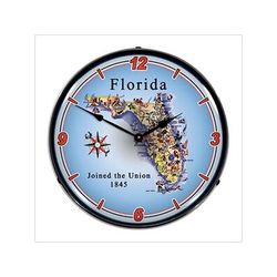 Collectable Sign and Clock State of Florida Backlit Wall Clock