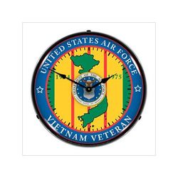 Collectable Sign and Clock Air Force Vietnam Veteran Backlit Wall Clock