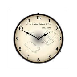 Collectable Sign and Clock 2006 Nintendo DS Patent Blueprint Backlit Wall Clock