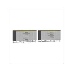 Ulti-MATE Garage Cabinets 8-Piece Garage Workstation Kit with Bamboo Worktops in Stardust Silver Metallic