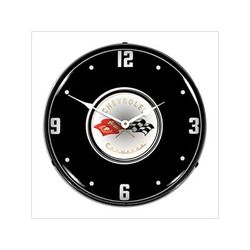 Collectable Sign and Clock C1 Corvette Black Tie Backlit Wall Clock