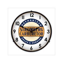 Collectable Sign and Clock Stromberg Service Backlit Wall Clock