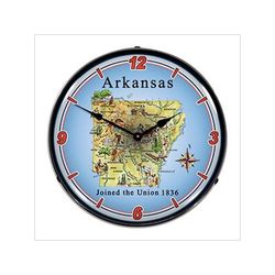 Collectable Sign and Clock State of Arkansas Backlit Wall Clock
