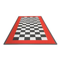 Swisstrax Diamondtrax Home Single Car Garage Floor Tile Mat (Jet Black / Racing Red / Arctic White)