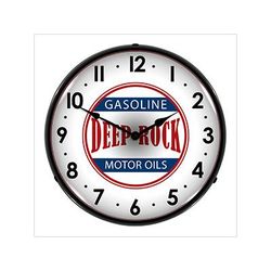 Collectable Sign and Clock Deep Rock Motor Oils Backlit Wall Clock