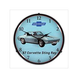Collectable Sign and Clock 1967 Corvette Backlit Wall Clock