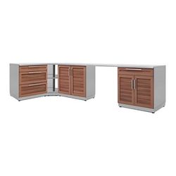 NewAge Outdoor Kitchens Grove 6-Piece Outdoor Kitchen Set with Countertops and Covers