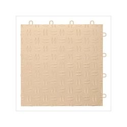GearTile Diamond Pattern 12 x 12-Inch Beige Garage Floor Tile (12 Pack)