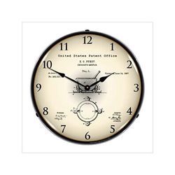 Collectable Sign and Clock 1887 Pharmacist Mortar Patent Blueprint Backlit Wall Clock