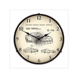 Collectable Sign and Clock 1996 Dodge Viper SRT Patent Blueprint Backlit Wall Clock