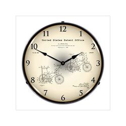 Collectable Sign and Clock 1968 Stingray Bicycle Patent Blueprint Backlit Wall Clock