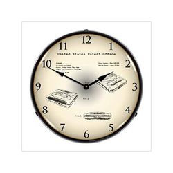 Collectable Sign and Clock 1993 Sega Mega Patent Blueprint Backlit Wall Clock