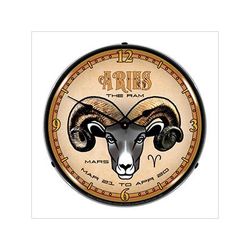 Collectable Sign and Clock Aries Backlit Wall Clock