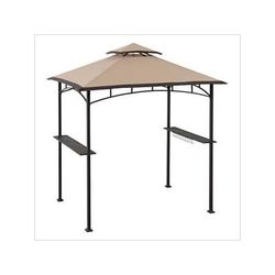 Sunjoy Group 5 x 8 Steel Soft Top Grill Gazebo with Bar Shelves