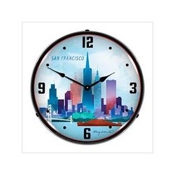 Collectable Sign and Clock San Francisco Skyline Backlit Wall Clock