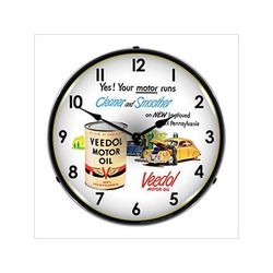 Collectable Sign and Clock Veedol Motor Oil Backlit Wall Clock