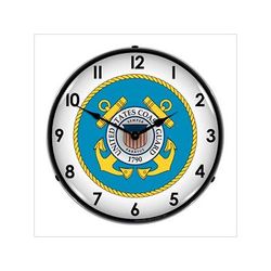 Collectable Sign and Clock US Coast Guard Backlit Wall Clock