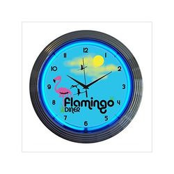 Neonetics 15-Inch Flamingo Diner Neon Clock