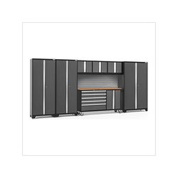 NewAge Garage Cabinets BOLD Grey 7-Piece Project Center Set with Bamboo Top and Backsplash