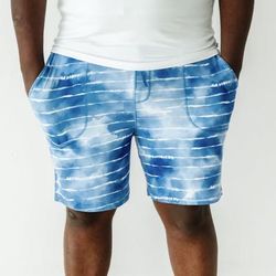 Blue Tie Dye Dreams Men's Pajama Shorts - 3XL