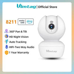 VIMTAG caméra de sécurité WIFI Moniteur pour bébé 360° PTZ camera de surveillance pour la maison