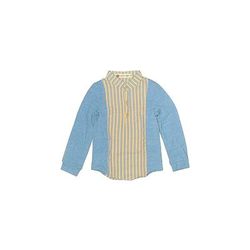 I adore you Long Sleeve Button Down Shirt: Blue Tops - Kids Boy's Size 4