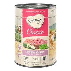 24x400g Salmon, Turkey Classic Meat Menu Feringa Wet Cat Food
