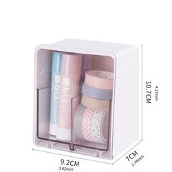 1pc Mini Wall Organizer Makeup Pads Swab Wall Adhesive Storage Box Cosmetic Transparent Desktop Sundries Storage Box