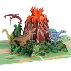 Brighten Up Your Kid's Birthday With A 3d Dinosaur Pop-up Card - Perfect For Jurassic Period Fans!