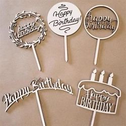 5pcs Happy Birthday Cake Topper Decoration - Add A Personalized Touch To Your Birthday Celebration