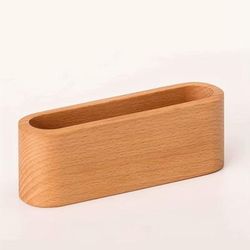 Wooden Business Card Box Solid Wood Memo Box Office Business Storage Box Simple Office Supplies