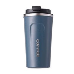 TEMU 1pc Double Walled Stainless Steel Vacuum Travel Mug, 510ml/17.2oz Reusable Insulated Tumbler Cup For Coffee, Tea