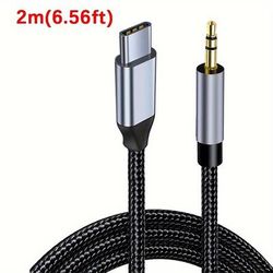 Usb Type-c To 3.5mm Audio Aux Jack Cable, Type C To Male Speaker Adapter Stereo Extension Audio Cord For Car Headphone For Galaxy S21 S20 Ultra Note 20/10, Pro.