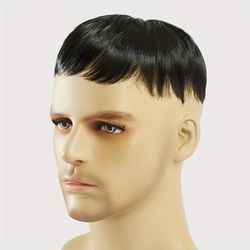 Men's Topper With Hair Bangs Synthetic Hair Clip In Hair Extensions Natural Looking For Daily Use