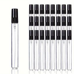 25pcs Clear Perfume Atomizer Glass Spray Bottle, Mini Refillable Empty Fine Mist Sprayer, Cologne Dispenser, Portable Sprayer For Men And Women, Travel Essentials - 10ml