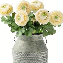 4pcs Artificial Ranunculus Flowers With Real Touch Stem, Faux Ranunculus Flowers, Valentine's Day Home Wedding Vase Diy Gift Decor