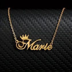 Personalized Creative Diy Customized Crown Letter Name Necklace (customied Only English Language)